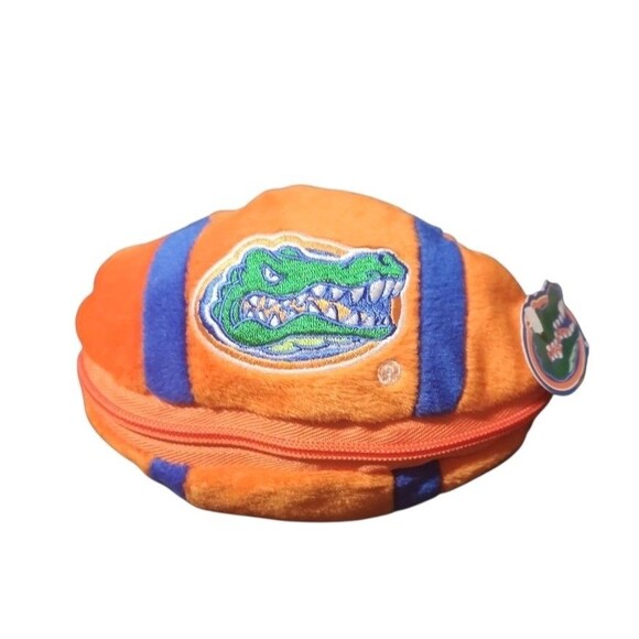 Florida Gators Plush Football Zip Pouch Hidden Alligator NCAA Plushland Toy. - Picture 1 of 5